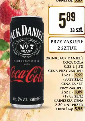Drink Jack Daniel's Coca-Cola promocja w Dino