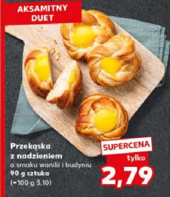 Przekąska z nadzieniem o smaku wanilii i budyniu promocja w Kaufland