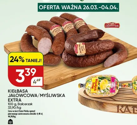 Kiełbasa jałowcowa/myśliwska extra promocja w Chata Polska