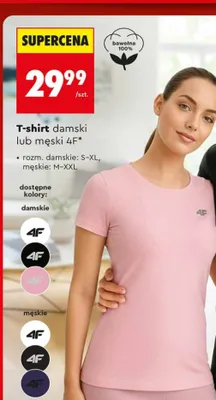 T-shirt damski, różne kolory promocja w Biedronka