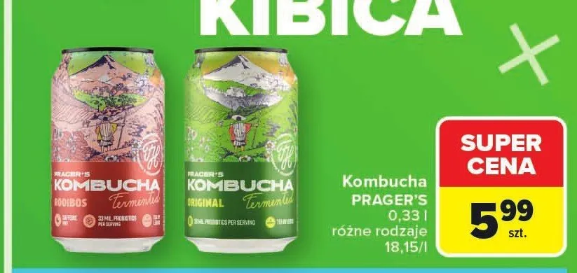 Kombucha PRAGER'S Original promocja w Carrefour