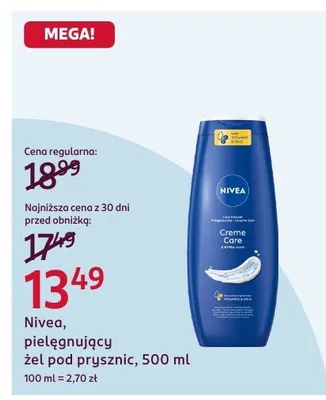 Nivea Creme Care pielęgnujący żel pod prysznic promocja w Rossmann