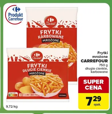 Frytki mrożone karbowane Carrefour promocja w Carrefour Express