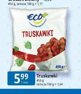 Truskawki mrożone Eco+ promocja w Leclerc