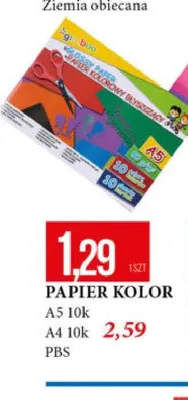 Papier kolor PBS A5 10k promocja w Leclerc