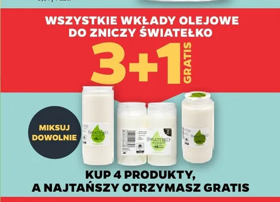 Wkłady olejowe do zniczy Światełko promocja w Netto