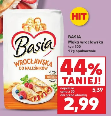 Mąka wrocławska typ 500 1kg  promocja w Kaufland
