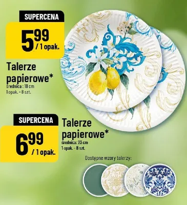 Talerze papierowe 23 cm promocja w POLOmarket