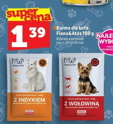 Karma dla kota Fiona & Atos z indykiem promocja w TOPAZ