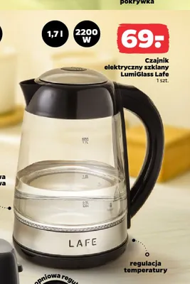 Czajnik elektryczny szklany Lafe LumiGlass 1,7 l promocja w Netto