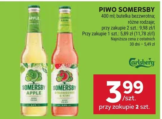 Piwo Somersby promocja w Stokrotka