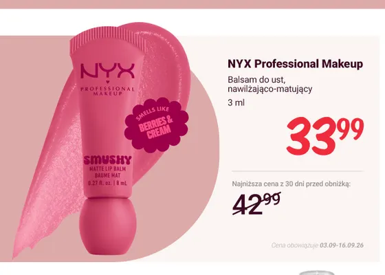 Balsam do ust nawilżająco-matujący NYX Professional Makeup promocja w Rossmann