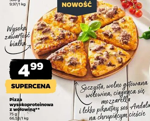 Pizza wysokoproteinowa z wołowiną promocja w Netto