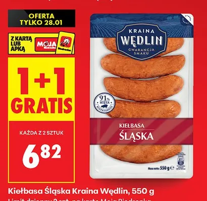 Kiełbasa Śląska Kraina Wędlin, 550 g promocja w Biedronka