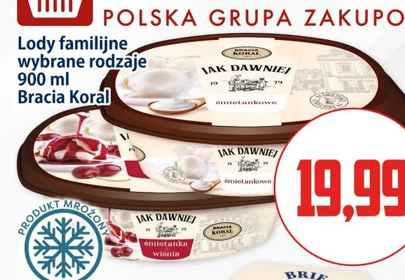 Lody familijne śmietanka wiśnia Bracia Koral promocja w Kupiec