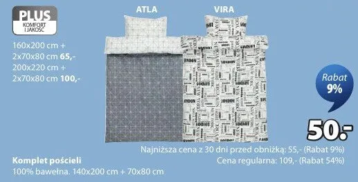 Komplet pościeli VIRA promocja w Jysk