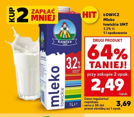 Mleko łowickie UHT 3,2% promocja w Kaufland
