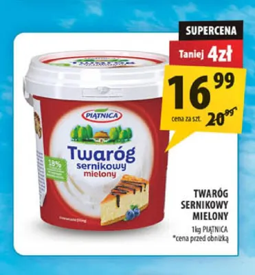 Twaróg sernikowy mielony Piątnica promocja w Arhelan