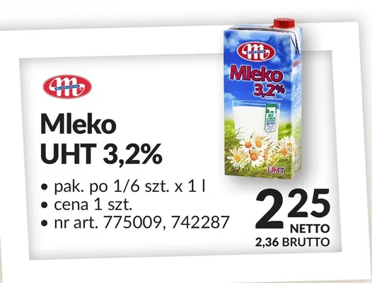Mleko UHT 3,2% Mlekovita promocja w Makro