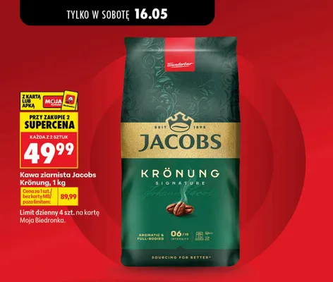 Kawa ziarnista Jacobs Krönung promocja w Biedronka