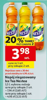 Napój niegazowany Ice Tea Nestea promocja w Auchan