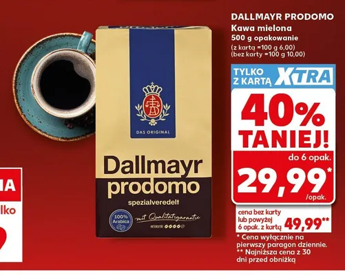 Kawa mielona Dallmayr Prodomo promocja w Kaufland