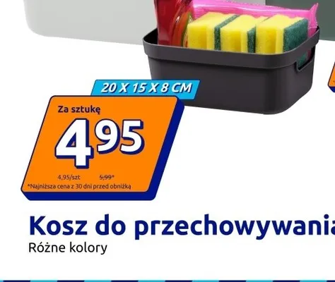 Kosz do przechowywania Livv 20x15x8cm promocja w Action