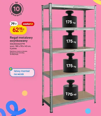 Regał metalowy ocynkowany promocja w Castorama
