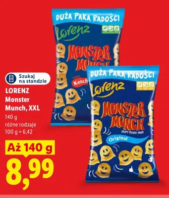 Chrupki Monster Munch Original XXL Lorenz promocja w Lidl