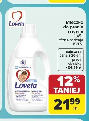 Mleczko do prania Lovela Baby do białego promocja w Carrefour Market