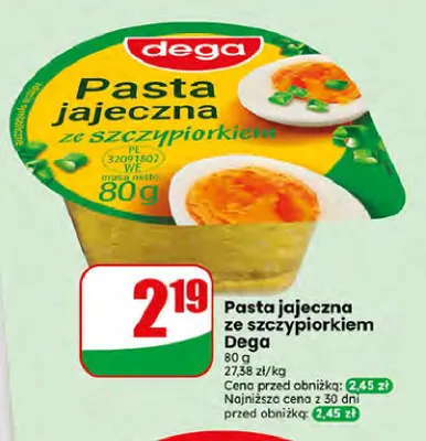 Pasta jajeczna ze szczypiorkiem Dega promocja w Dino