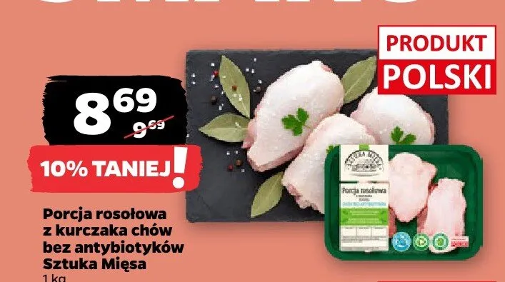 Porcja rosolowa z kurczaka chów bez antybiotyków promocja w Netto