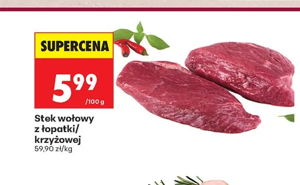 Stek wołowy z łopatki/krzyżowej promocja w Biedronka