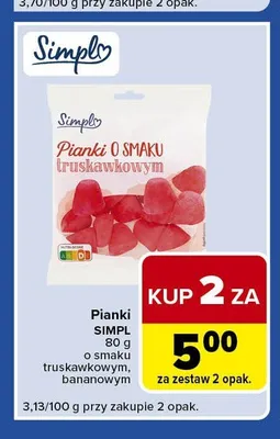 Pianki Simpl o smaku truskawkowym promocja w Carrefour Express