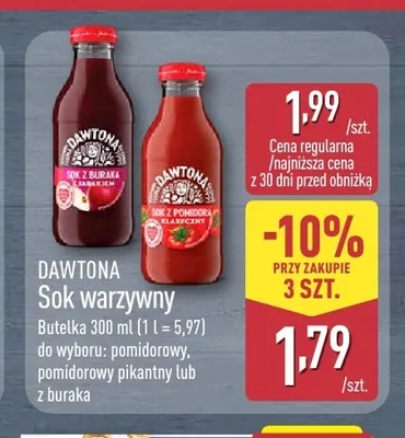 Sok warzywny pomidorowy Dawtona promocja w Aldi