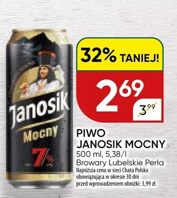 Piwo Janosik mocny promocja w Chata Polska