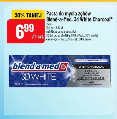 Pasta do mycia zębów Blend-a-Med 3D White Charcoal promocja w POLOmarket