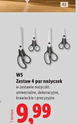 Zestaw 4 par nożyczek W5 promocja w Lidl