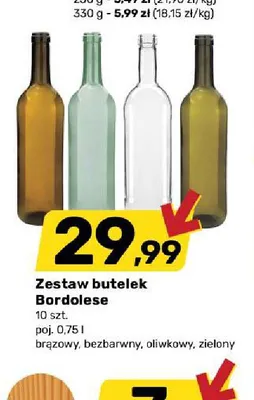 Zestaw butelek Bordolese promocja w Bricomarche