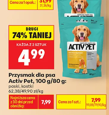 Przysmak dla psa Activ Pet kostki promocja w Biedronka