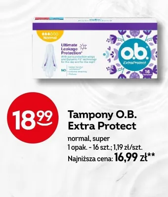 Tampony O.B. Extra Protect super promocja w Żabka