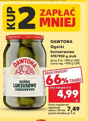 Ogórki luksusowe konserwowe Dawtona promocja w Kaufland