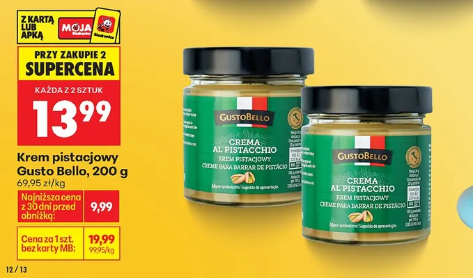 Krem pistacjowy promocja w Biedronka