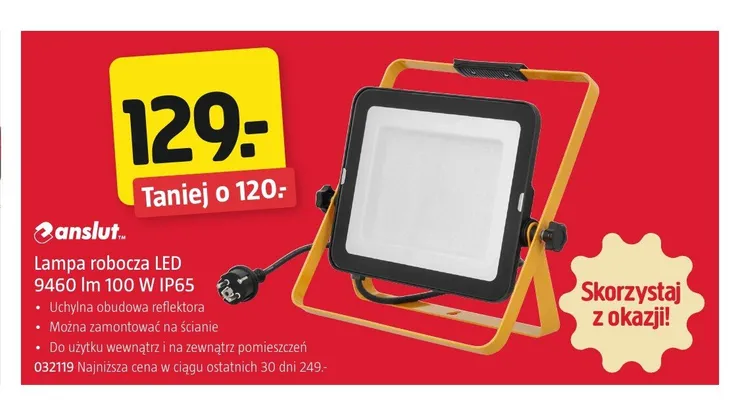 Lampa robocza LED anslut promocja w Jula