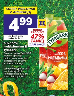 Sok 100% multiwitamina Tymbark 1l promocja w Hitpol