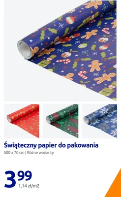 Świąteczny papier do pakowania 500x70 cm promocja w Action