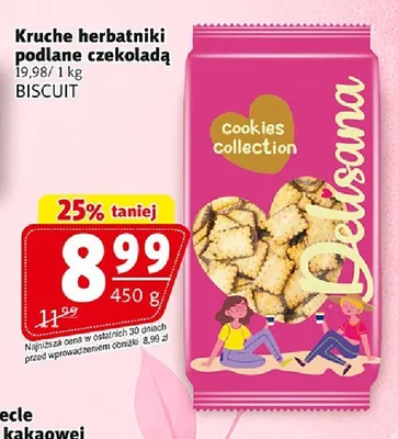 Kruche herbatniki podlane czekoladą Delisana promocja w Prim Market