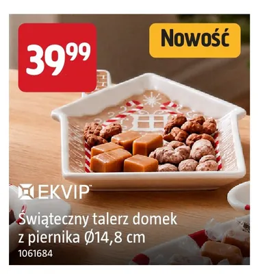Świąteczny talerz domek z piernika Ø14,8 cm Ekvip promocja w Jula