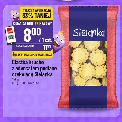 Ciastka kruche z advocatem podlane czekoladą Sielanka promocja w POLOmarket