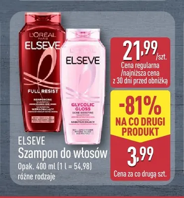 Szampon do włosów L'Oreal Elseve promocja w Aldi